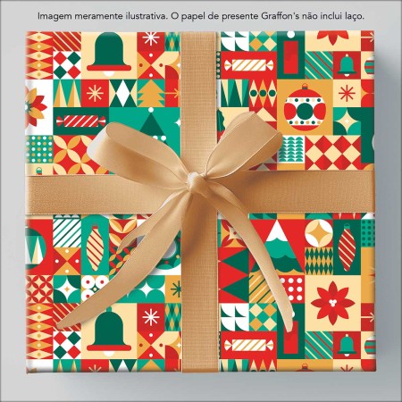 Foto ilustrativa Caixa Papel de Presente Natal 75 Rolos