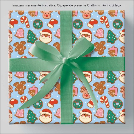 Foto ilustrativa Caixa Papel de Presente Natal 75 Rolos