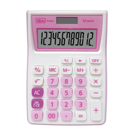 Foto ilustrativa Calculadora de Bolso 12 Dígitos Grande TC04 Rosa
