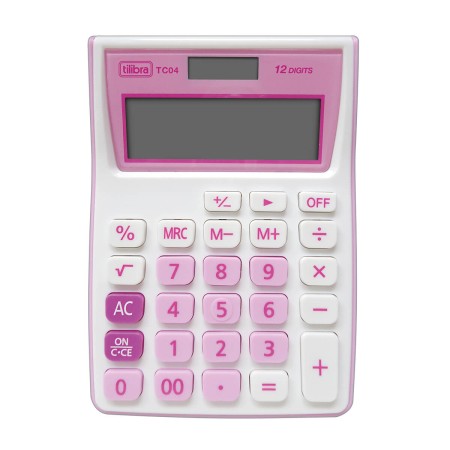 Foto ilustrativa Calculadora de Bolso 12 Dígitos Grande TC04 Rosa