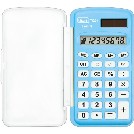 Foto ilustrativa Calculadora de Bolso 8 Dígitos Pequena TC21 Azul