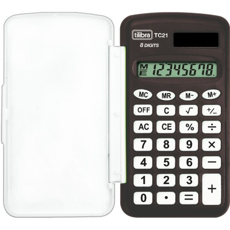 Foto ilustrativa Calculadora de Bolso 8 Dígitos Pequena TC21 Preta