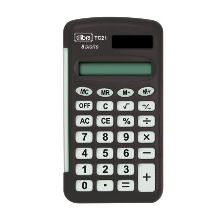 Foto ilustrativa Calculadora de Bolso 8 Dígitos Pequena TC21 Preta