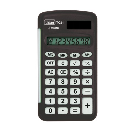 Foto ilustrativa Calculadora de Bolso 8 Dígitos Pequena TC21 Preta