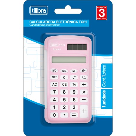 Foto ilustrativa Calculadora de Bolso 8 Dígitos Pequena TC21 Rosa