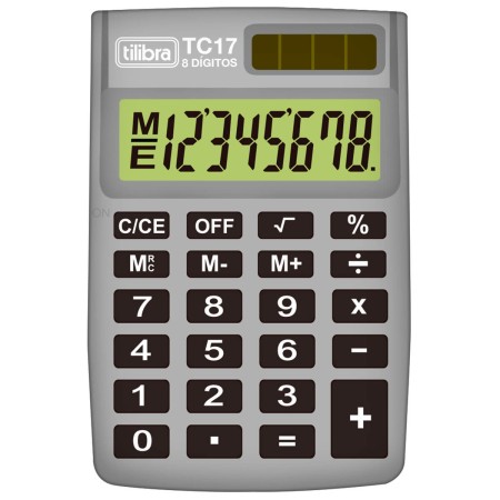 Foto ilustrativa Calculadora de Bolso 8 Dígitos TC17 Cinza