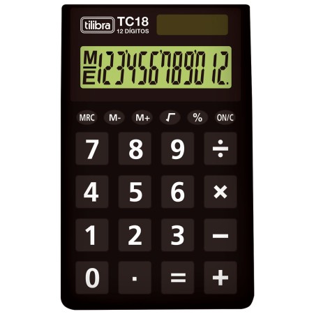 Foto ilustrativa Calculadora de Bolso TC18 Preta - Tilibra