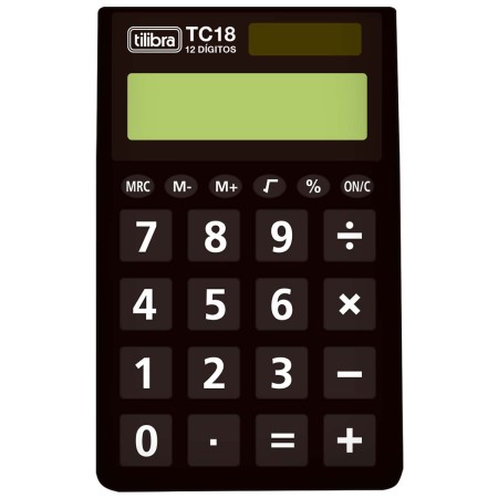 Foto ilustrativa Calculadora de Bolso TC18 Preta - Tilibra