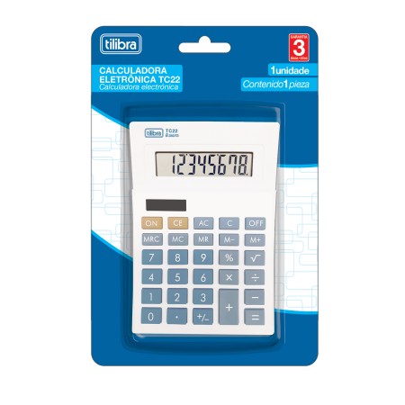 Foto ilustrativa Calculadora de Mesa 8 Dígitos TC22 Branca