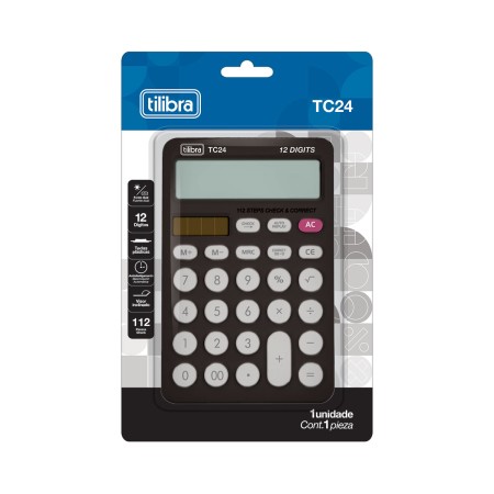 Foto ilustrativa Calculadora de Mesa TC24 Preta - Tilibra
