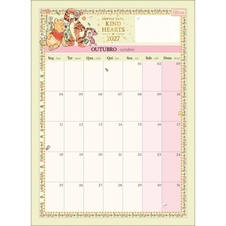 Foto ilustrativa Calendário Planner 13,8 x 19 cm Pooh 2027