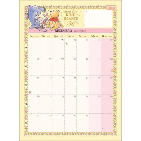 Foto ilustrativa Calendário Planner 13,8 x 19 cm Pooh 2027