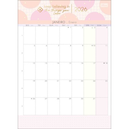 Foto ilustrativa Calendário Planner 21 x 29 cm Soho 2026