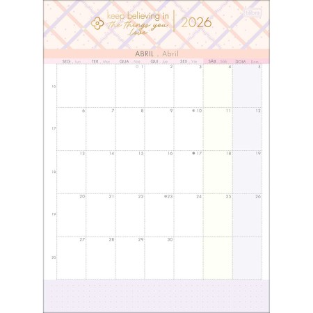 Foto ilustrativa Calendário Planner 21 x 29 cm Soho 2026