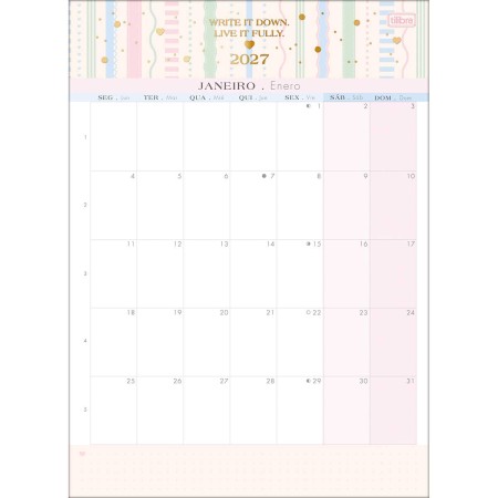 Foto ilustrativa Calendário Planner 21 x 29 cm Soho 2027