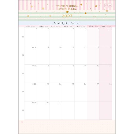 Foto ilustrativa Calendário Planner 21 x 29 cm Soho 2027