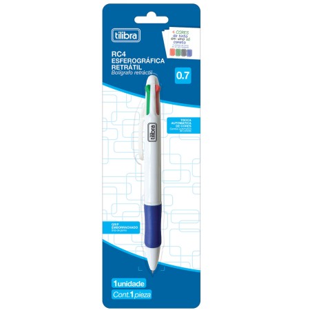 Foto ilustrativa Caneta Esferográfica 0.7mm RC4 Cores Blister - Sortido