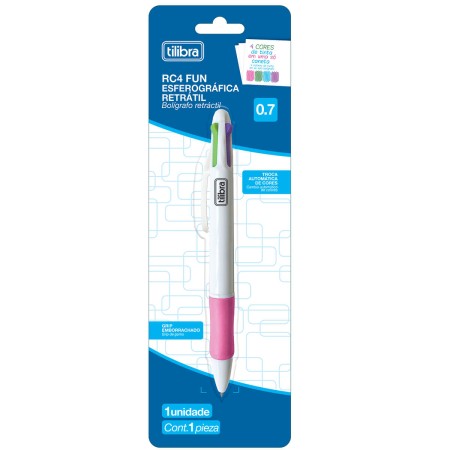 Foto ilustrativa Caneta Esferográfica 0.7mm RC4 Cores Fun Blister - Sortido