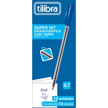 Foto ilustrativa Caneta Esferográfica 0.7mm Super 007 Azul