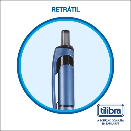 Foto ilustrativa Caneta Esferográfica Retrátil 0.7mm Tech - Blister com 2 Unidades (Preta e Azul)
