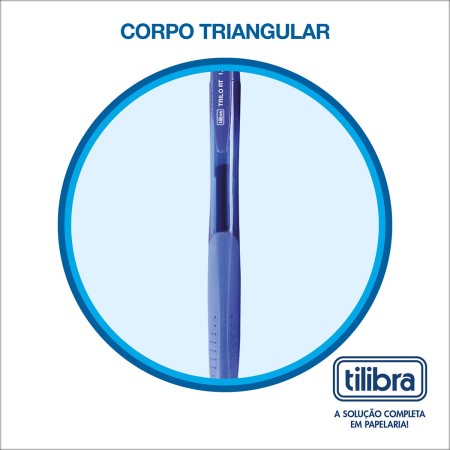 Foto ilustrativa Caneta Esferográfica Retrátil 1.0mm Trilo Azul