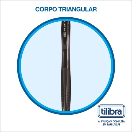 Foto ilustrativa Caneta Esferográfica Retrátil 1.0mm Trilo Preta