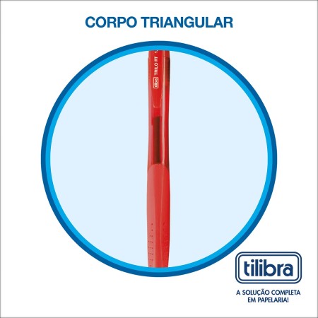 Foto ilustrativa Caneta Esferográfica Retrátil 1.0mm Trilo Vermelha