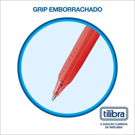 Foto ilustrativa Caneta Esferográfica Retrátil 1.0mm Trilo Vermelha