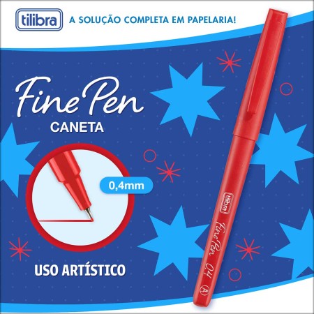 Foto ilustrativa Caneta Fine Pen 0.4mm Vermelha