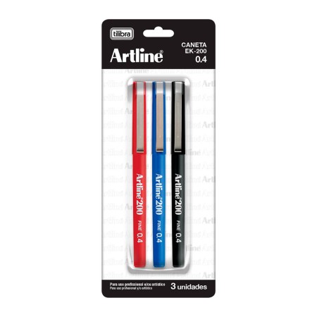 Foto ilustrativa Caneta Hidrográfica 0.4mm EK-200 Artline - Blister com 3 Unidades
