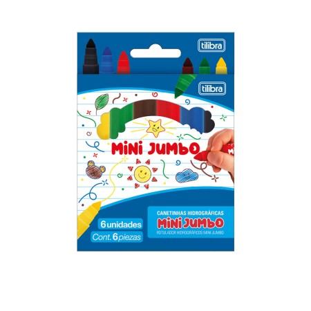 Foto ilustrativa Canetinha Hidrográfica Mini Jumbo 6 Cores