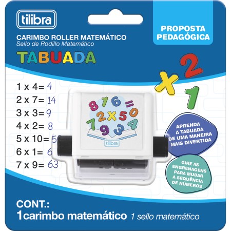 Foto ilustrativa Carimbo Roller Matemático - Tabuada  - Blister com 1 unidade