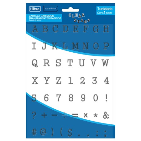 Foto ilustrativa Cartela Carimbos Transparentes Básicos - Blister com 1 Unidade