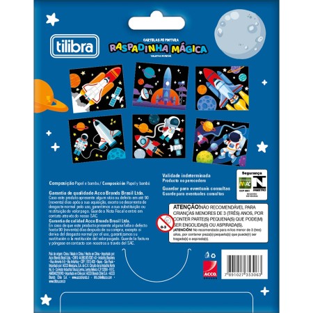 Foto ilustrativa Cartelas de Pintura Mágica - Espaço - 6 unidades