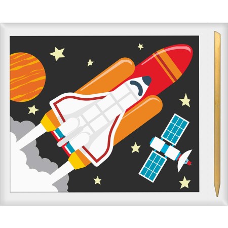 Foto ilustrativa Cartelas de Pintura Mágica - Espaço - 6 unidades