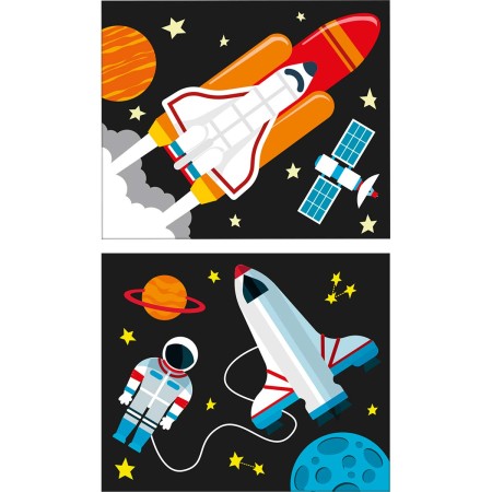 Foto ilustrativa Cartelas de Pintura Mágica - Espaço - 6 unidades