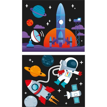 Foto ilustrativa Cartelas de Pintura Mágica - Espaço - 6 unidades