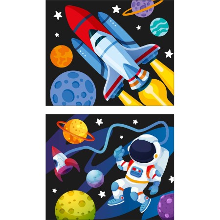 Foto ilustrativa Cartelas de Pintura Mágica - Espaço - 6 unidades