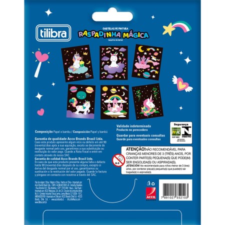 Foto ilustrativa Cartelas de Pintura Mágica - Unicórnio - 6 unidades