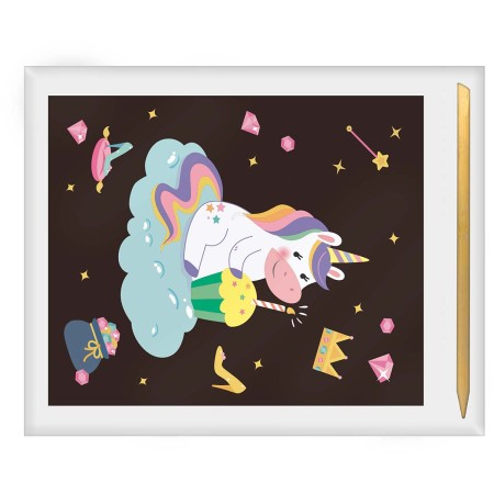 Foto ilustrativa Cartelas de Pintura Mágica - Unicórnio - 6 unidades