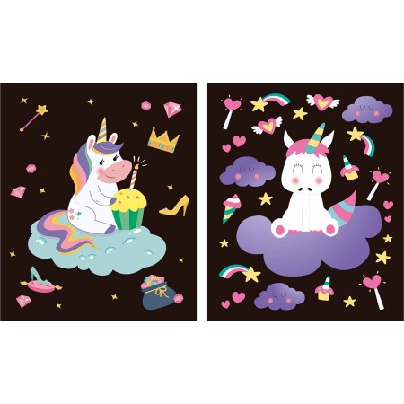 Foto ilustrativa Cartelas de Pintura Mágica - Unicórnio - 6 unidades