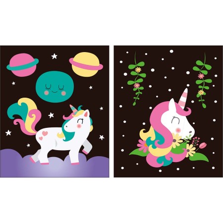 Foto ilustrativa Cartelas de Pintura Mágica - Unicórnio - 6 unidades