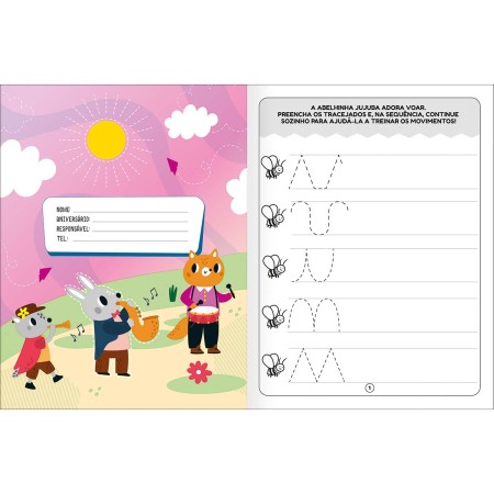 Foto ilustrativa Cartilha de Atividade de Contornar Aprender, Brincar e Colorir 16 Folhas