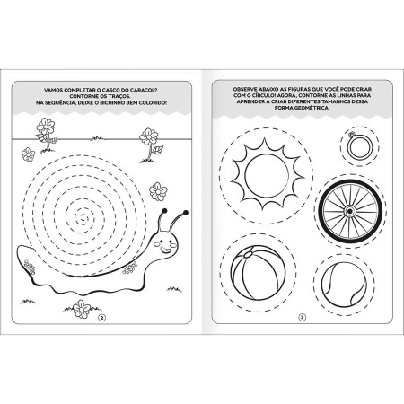 Foto ilustrativa Cartilha de Atividade de Contornar Aprender, Brincar e Colorir 16 Folhas