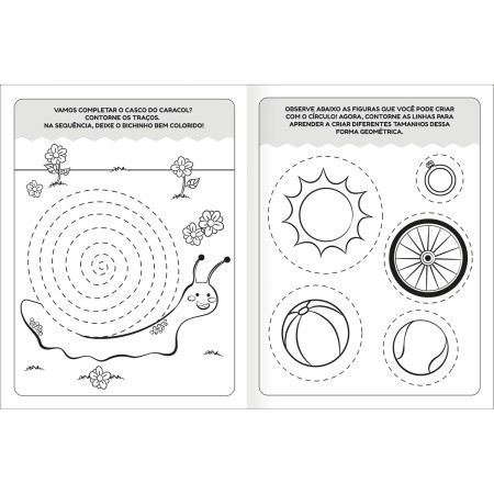 Foto ilustrativa Cartilha de Atividade de Contornar Aprender, Brincar e Colorir 8 Folhas