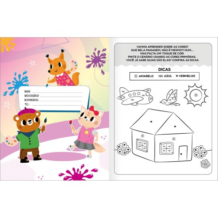 Foto ilustrativa Cartilha de Atividades Aprender as Cores Aprender, Brincar e Colorir 8 Folhas