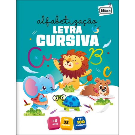 Foto ilustrativa Cartilha de Atividades de Alfabetização - Letra Cursiva Aprender, Brincar e Colorir 16 Folhas