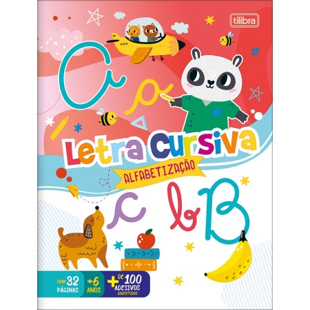 Foto ilustrativa Cartilha de Atividades de Alfabetização - Letra Cursiva Aprender, Brincar e Colorir 16 Folhas