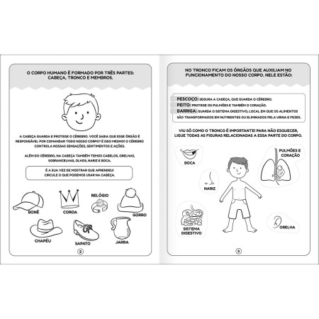Foto ilustrativa Cartilha de Atividades de Ciências - Corpo Humano Aprender, Brincar e Colorir 16 Folhas