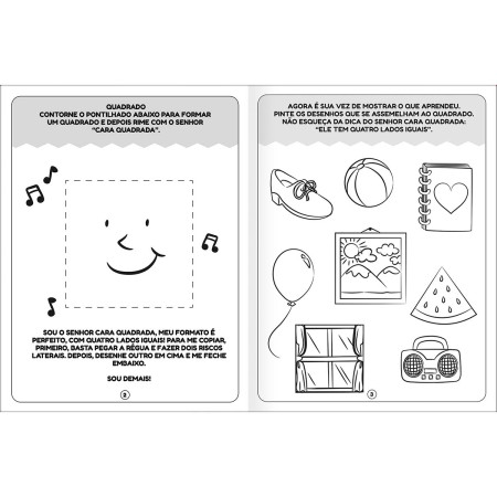 Foto ilustrativa Cartilha de Atividades de Formas Geométricas Aprender, Brincar e Colorir 16 folhas